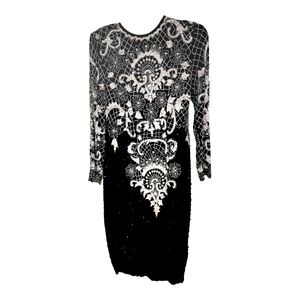 Lillie Rubin Retro Vintage 80's Beaded Gown Size Small Classic Ladies Dress